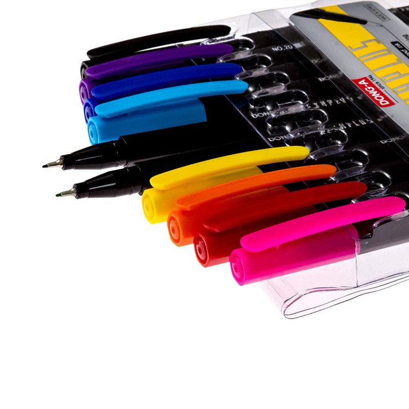 DONG-A Hexaplus Fineliner Pens 0.4mm 10 Color Set by Dong-A
