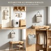 2pcs Linen Cotton Multi-Pocket Wall Hanging Bag with Hooks (Grey)