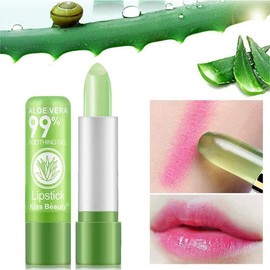 5 Pack Aloe Vera Color Changing Lipstick, 24 Hours Long Lasting Moisturizing Temperature Color Changing Aloe Vera Lip Gloss Lip Balm, Korean PinkPH Magic lipstick labiales magicos pintalabios