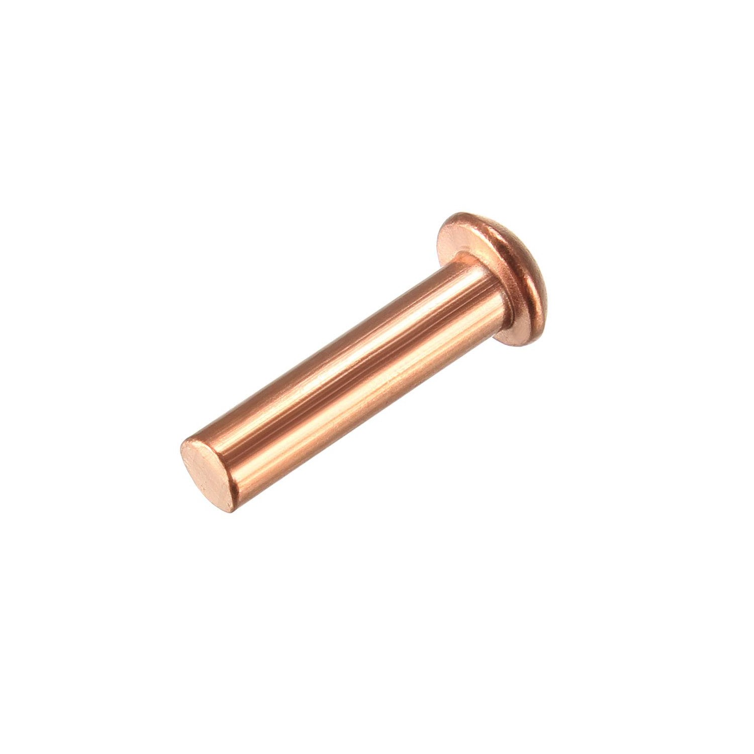 sourcing map 50pcs 1/8" x 15/32" Copper Round Head Copper Fixed Rivets ...
