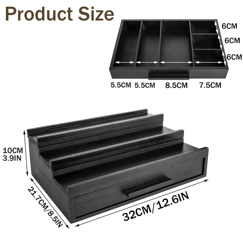 Cokritsm Wooden Cologne Organizer for Men Women, 3 Removable Tier