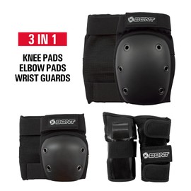 Bont Junior/Kids Skate Pads Protection Set for Inline Skate, Roller Skate, Ice Skate, Skateboard, Elbow Knee Wrist Protective Set in Black Pink and Teal (Pink/Teal, Medium)