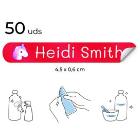50 Customisable Mini Sticky Labels for Labelling Objects, Pens, Pencils, Dimensions: 4.2 x 0.5 cm