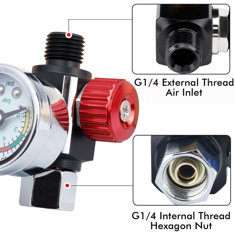 Air Pressure Regulator with Gauge for HVLP Spray Gun |