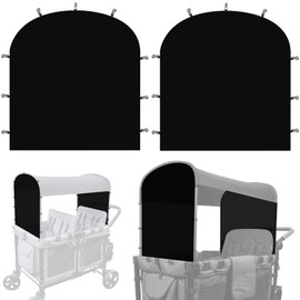 LUAATT Side Breathable Sunshade Canopy with Clamps,UPF50+ Front and Rear Fence Sun Shields Compatible with Wonderfold Stroller Wagons W2/W4 All Model(2 Pack)