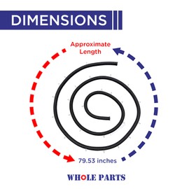 Whole Parts Range Oven Door Seal Gasket (Including 25 Mounting Clips) Part# W11562931 - Replacement and Compatible with Some Amana, Jenn Air, Kenmore, Maytag, Kitchen Aid and Whirlpool Ranges or Ovens