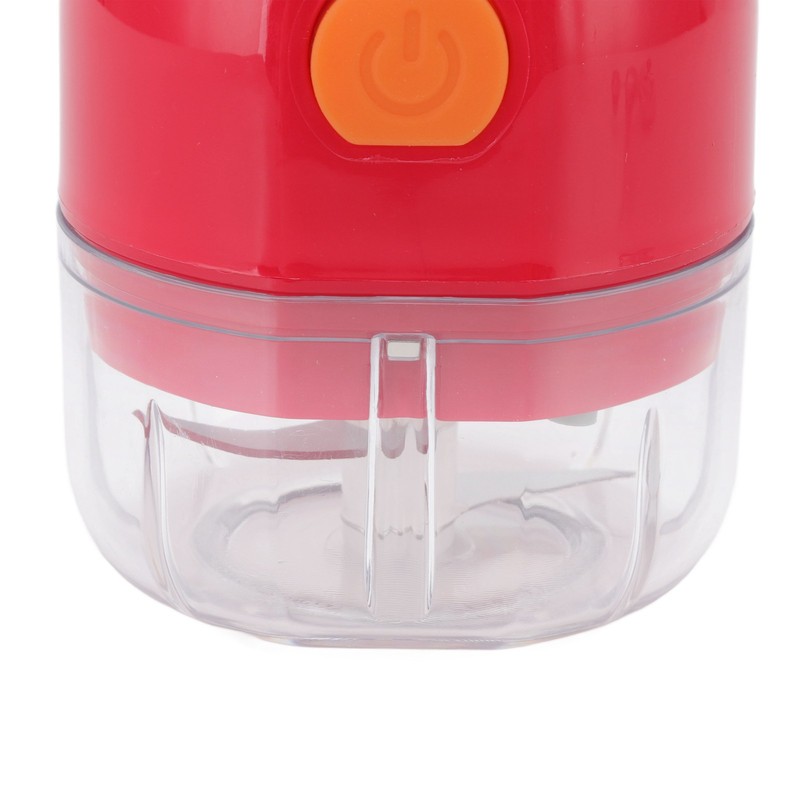 Garlic Chopper USB Charging Portable Red Double Blade 360 Degrees