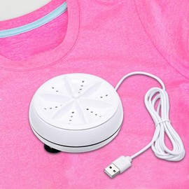 3in1 Mini Washing Machine Portable Personal Rotating Turbine Washer Adjustable with USB Cable Convenient for Travel Home Business Trip (A)