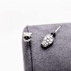 925 Sterling Silver Python Snake Head Earrings Studs