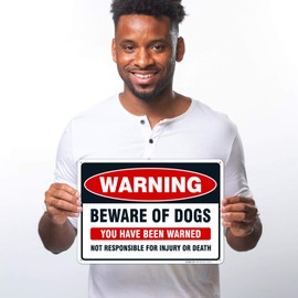 Sigo Signs Beware of Dog Sign, You Have Been Warned, 10x14 Inches, 55 mil Thick HDPS (High Density Polystyrene), Made in USA