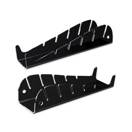 Hestiyaa Hat Stand for Baseball Caps Display and Organiser - 2 Pack, No Installation Acrylic Hat Holder for 10 Baseball Caps for Bedroom, Closet, Dresser (Black)