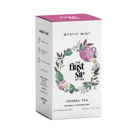 Mystic Mint Herbal Tea Box, The First Sip Of Tea, 16 Tea Bags, The Spice Hut