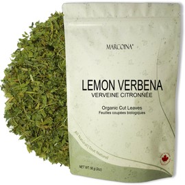 Organic Lemon Verbena Leaves Herbal Loose Tea by Marcoina - Cut Leaves, 56g in Resealable bag, Caffeine-Free Tea from Egypt - Perfect for Hot Brews, Cooking, and Spices - Known as Aloysia Citrodora, Lemon Beebrush, Verveine. - 2oz.