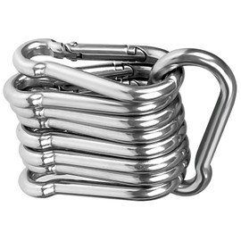 10 x Snap Hooks, Carabiner Hooks M4 Heavy Duty 304 Stainless Steel, Small Carabiner Snap Hooks Keychain Clips for Outdoor, Camping, Hiking, Hooks for lifting aids and handles with an eyelet…