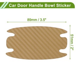 HOPESPANNER Universal 51x89mm Car Door Cup Protector Sticker Anti-Scratches+Auto Door Handle Protective Film 1 Set Gold Tone