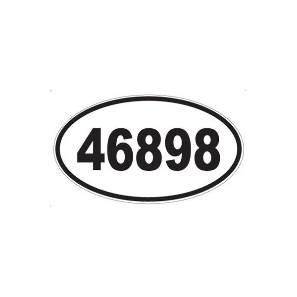 US Decal, Inc. Number 46898 Oval Sticker