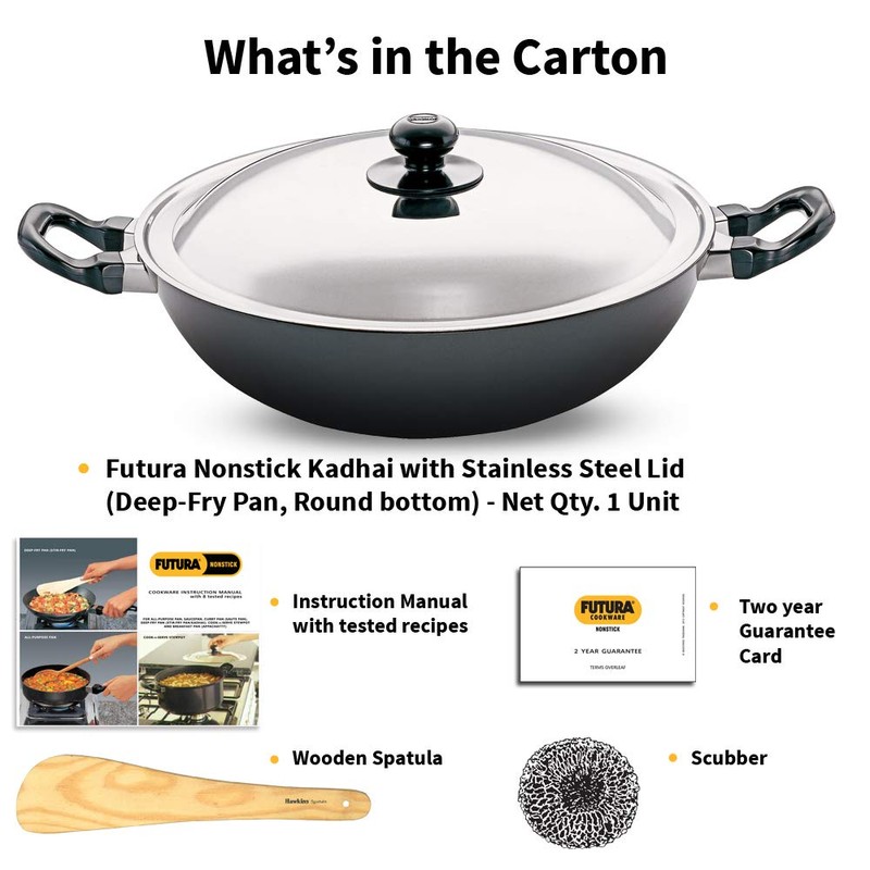 HAWKINS Futura Nonstick Kadhai 4 L, 30 cm, 3.25 mm