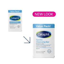 Cetaphil CETAPHIL Gentle Cleansing Bar, 4.5 oz Bar (Pack of 3), Nourishing Cleansing Bar For Dry, Sensitive Skin, Non-Comedogenic, Non-Irritating For Sensitive Skin