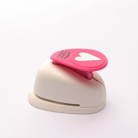 Vaessen Creative Craft Paper Punch - Heart - 2,2 x 15 cm - Circle Cutter for Crafting and Card Making, White/Pink