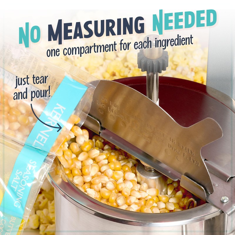 Nostalgia Premium 4-Ounce Popcorn All-In-One Bag - Includes Kernels, Butter