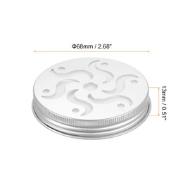 HARFINGTON 16pcs Aluminium Hollow Jar Lids 68mm Replacement Mason Jar Insert Lids Air Freshener Hollow Lids Reusable Wide Mouth Canning Covers with Windmill Hole for Home Office