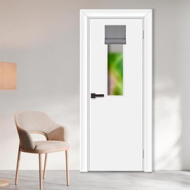 WdFour 100% Blackout Door Curtain - Update Thermal Insulated Total Blackout French Door Curtains，Adjustable roll up Door Blinds, Roller Shade for Office and Home. (Dark Gray, 10Wx32L)