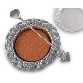 Arthur Court Designs 3-Piece Beverage Glass Pitcher Grape with Coaster and Stirrer Water Jug for Cold Water, Ice Tea, Lemonaid Juice Beverage 8.5 Inch Tall