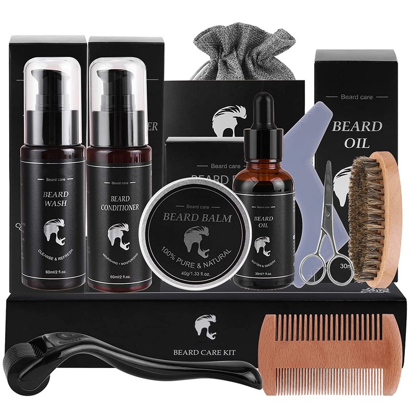 Beard Grooming Kit, 10 in 1 Beard Growth Kit with