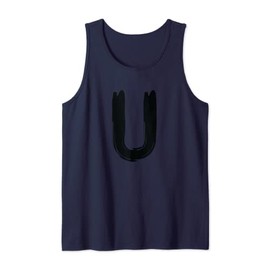 Creative Bold Black Letter U - Design - Alphabet - Marker Tank Top