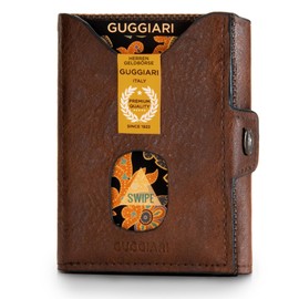 GUGGIARI® Slim Wallet with Coin Compartment Made of Microfibre Jacquard with RFID Protection - Slim Wallet for Credit Cards - Credit Card Holder - Wallet for on the Go, Noce, Elegant