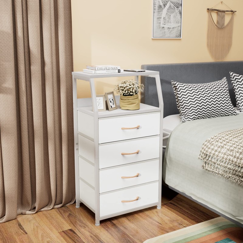 Furnulem Tall 4 Drawers Dresser, Vertical Storage Tower for Bedroom,