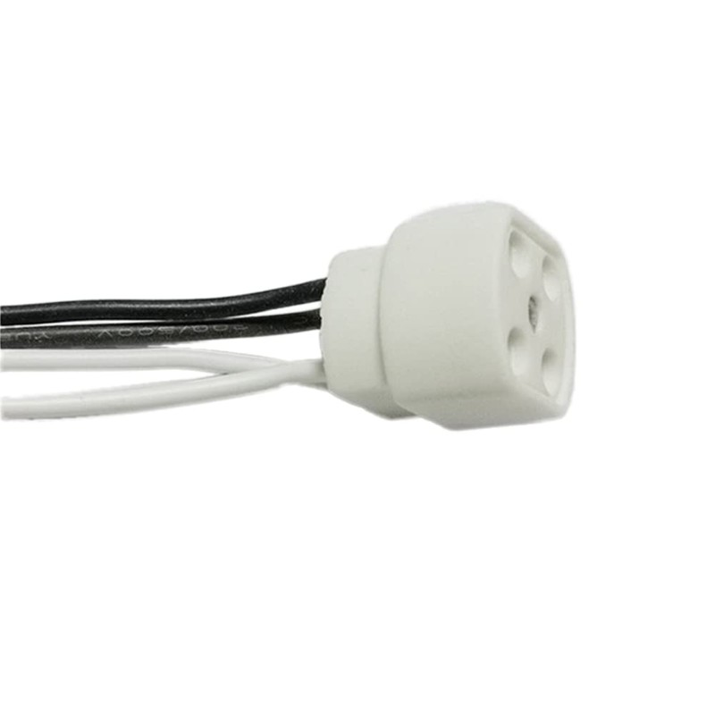 Ceramics 4-Pin G10Q Base Socket with Wires for FC8T9/DL Circline