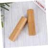 Ipetboom 2sets Bamboo Lipstick Tubes Refillable Lip Balm Containers Rustic