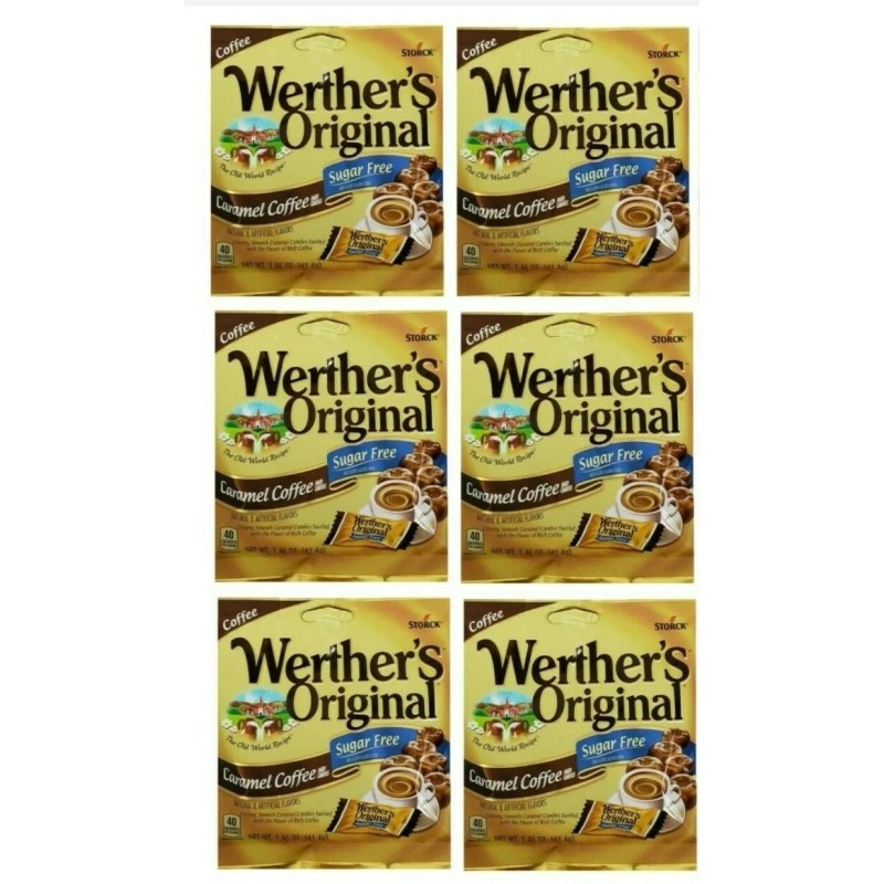 Werther'sOriginal 12X Werther's Original SUGAR FREE Candy Caramel Coffee 1.46
