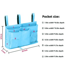 Sugaroom Bedside Storage Caddy, Bunk Bed Organizer Bed Storage Pocket Bedside Organizer Hanging Bed Storage Caddy for College Dorm Room, Hospital Bed Rails, Baby Bed, Camp