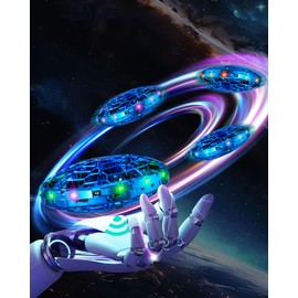 Flying Spinner Toys for Kids,Mini Drone Hand Controlled Flying Fidget Spinner UFO Flying Orb Boomerang Hover Drone Kids Cool Stuff Gadgets Gifts for 6 7 8 9 10+ Year Old Boys Girls Teens Adults (Blue)