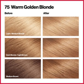 REVLON Colorsilk Beautiful Color Permanent Hair Color with 3D Gel Technology & Keratin, 100% Gray Coverage Hair Dye, 75 Warm Golden Blonde