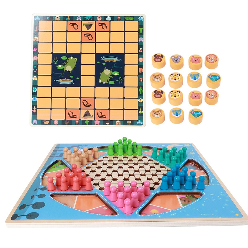 Animal Checker Children Chess Toys Educational MultiFunction Desktop Games Toy(#1