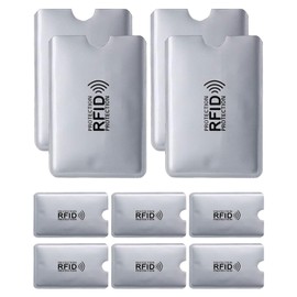 SCJJZ Pack of 10 RFID Blocker Card Case, Credit Card Case, RFID Blocking Sleeves, RFID Card Protection Holder, Identity Theft Prevention for Women and Men