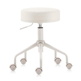 DR.LOMILOMI Pneumatic Swivel Rolling Stool Chair 503 Kai (Standard, Cream)