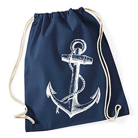 Gym Bag Anchor Hipster Bag Anchor Jute Bag String Bag Gym Bag Drawstring Bag, navy
