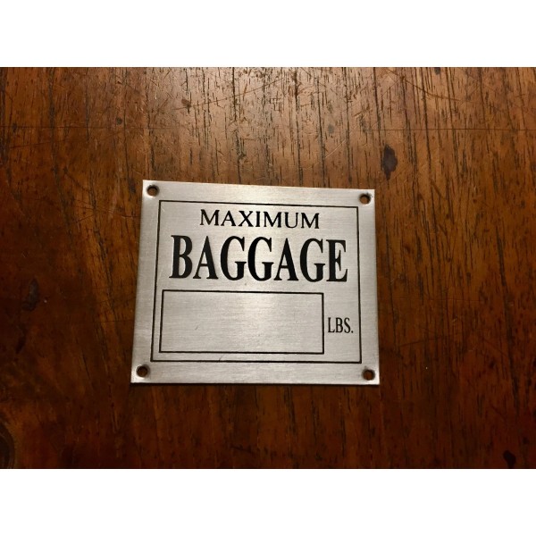 Aeronca Style Aircraft Baggage Compartment, Aluminum, Acid Etched, Neat