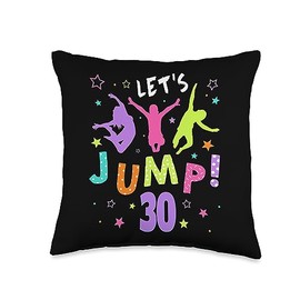 Trampoline Bounce 30th Birthday Party Outfit Outdoor Party Throw Pillow, 16x16, Multicolor