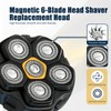 Magnetic 6-Blade Replacement Heads for Electric Shavers, Compatible with Most