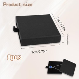 Kapokr Pack of 8 Jewellery Box Gift Box for Jewellery Box Small Jewellery Packaging Jewellery Box for Wedding Valentine Bracelets Necklaces Earrings Rings Gift (Black)