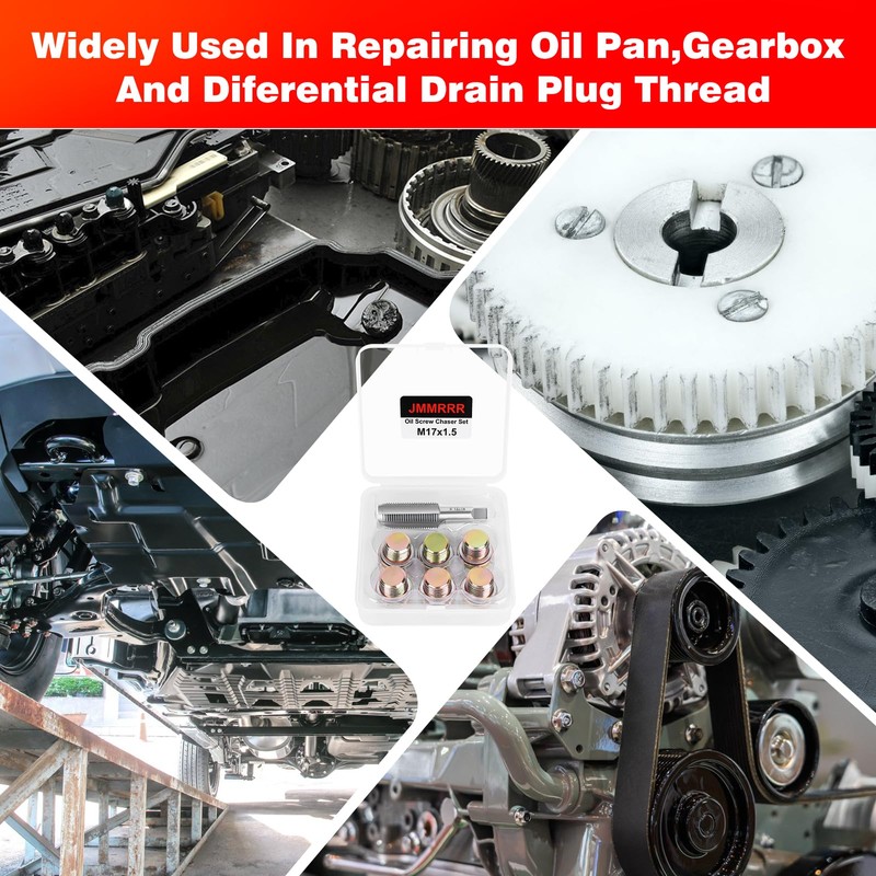 JMMRRR Oil Drain Plug Tap Thread Repair Kit M17 x