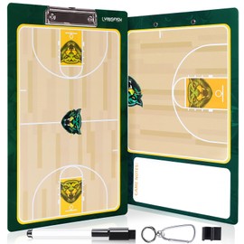 Basketball Dry Erase Coaches Clipboard，Waterproof Basketball Clipboard for Coaches Double-Sided Basketball White Board for Coaches Writable and Erasable Basketball Dry Erase Board for Coaches（Green）