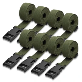 Modixun 8Pack Utility Straps with Quick-Release Buckle, 59" Adjustable Nylon Straps, Nylon Tie Down Straps for Backpack Sleeping Bag Luggage Packing, Green