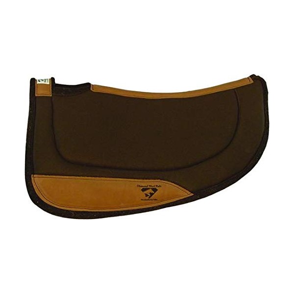 Diamond Wool Round Contoured Ranch Chocolate Western Saddle Pad Size