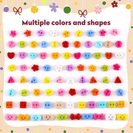 Rckcu 6mm 1000Pcs Mini Buttons for Crafts, Sewing, and DIY Projects, Available in Assorted Colors and Shapes